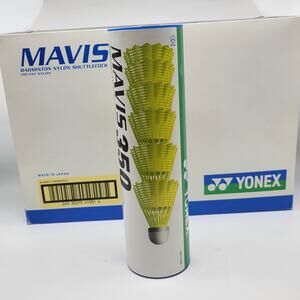 10 Tubes Yonex Mavis 350 Yellow Nylon Shuttlecocks, Blue Cap, Made in Japan New